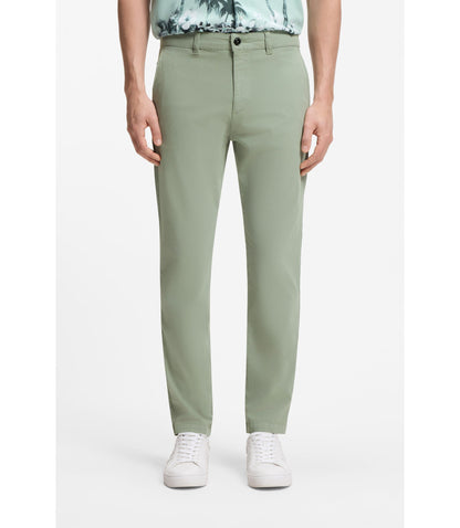 Boss Tapered Fit Chinos In A Structured Cotton Light Green