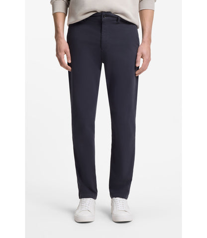 Boss Tapered Fit Chinos In A Structured Cotton Dark Blue