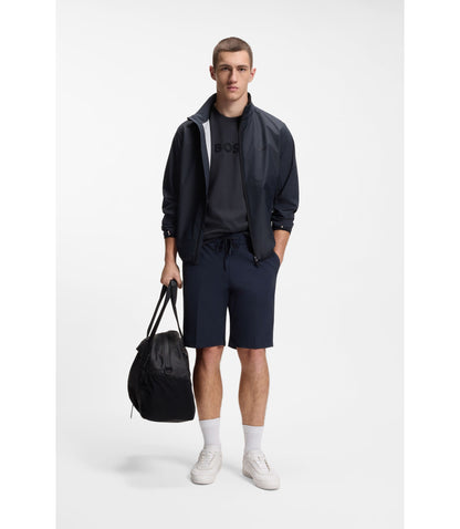Boss Cotton Jersey T Shirt With Golf Inspired Logo Dark Blue