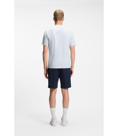 Boss Cotton Jersey T Shirt With Golf Inspired Logo Light Blue