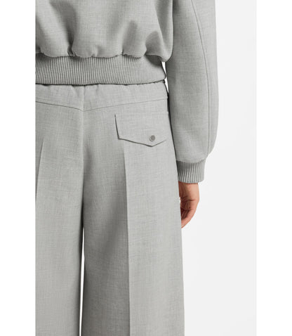 Boss Oversized Fit Trousers In Stretch Twill Patterned Women's