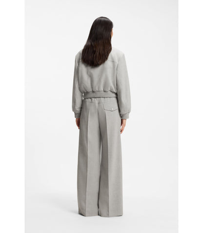 Boss Oversized Fit Trousers In Stretch Twill Patterned Women's