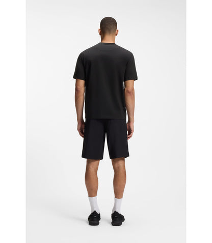 Boss Logo Artwork T Shirt In Stretch Cotton Black