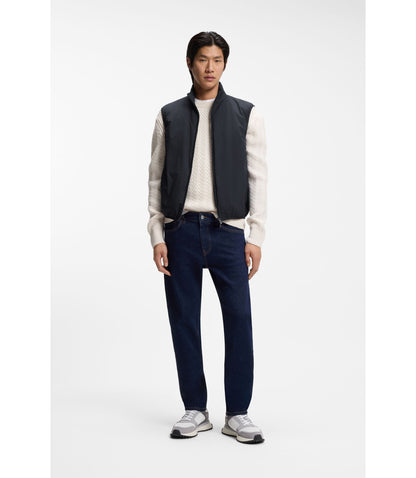 Boss Knit Trim Gilet With Water Repellent Finish Dark Blue