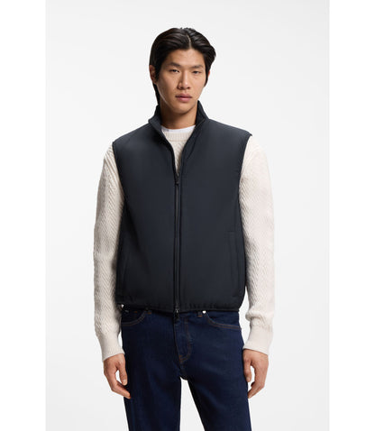 Boss Knit Trim Gilet With Water Repellent Finish Dark Blue