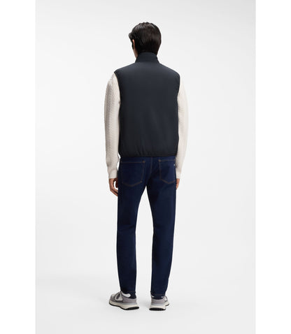 Boss Knit Trim Gilet With Water Repellent Finish Dark Blue
