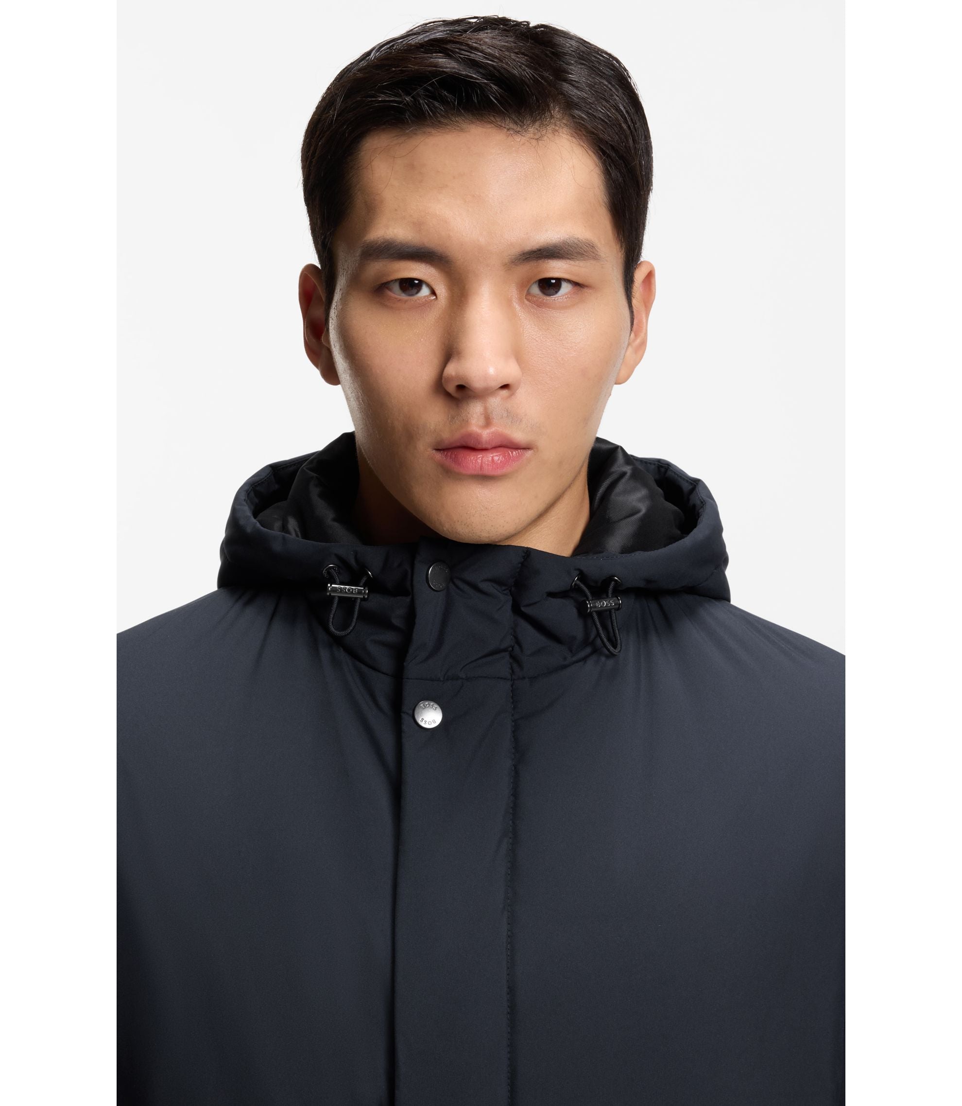 Boss Padded Coat With Water Repellent Finish Dark Blue