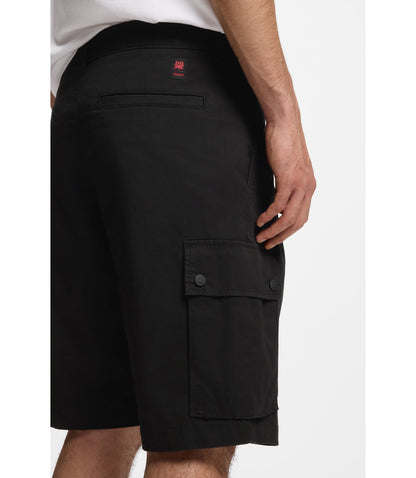 Hugo X Rb Stretch Cotton Shorts With Bull Motif Black