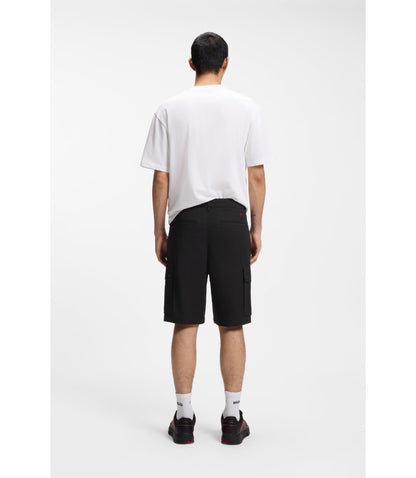 Hugo X Rb Stretch Cotton Shorts With Bull Motif Black