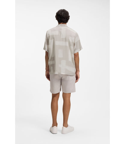 Boss Regular Fit Shirt With Maxi Print Light Grey