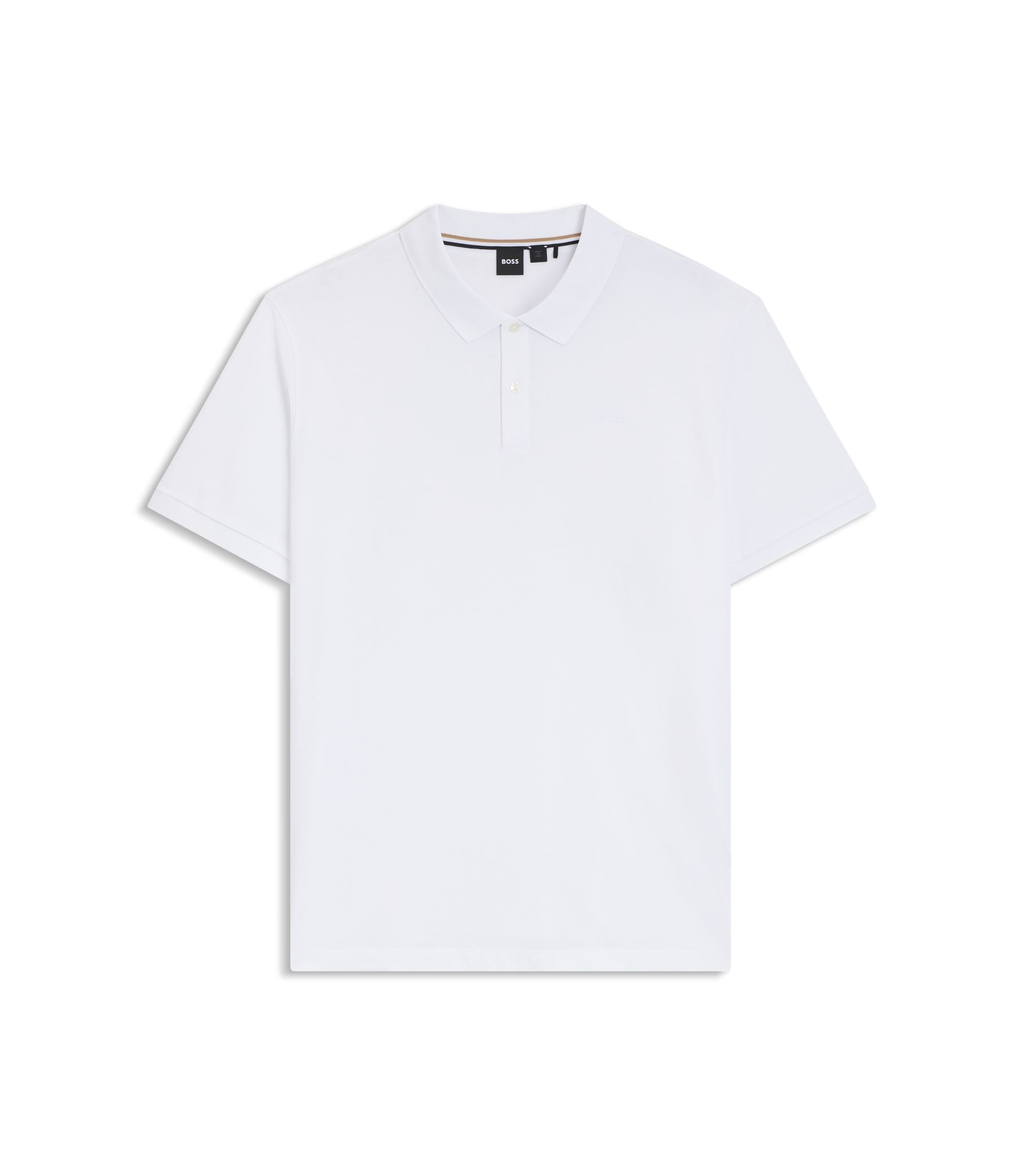 Boss Pallas Polo Shirt In Cotton Piqu With Logo Details White