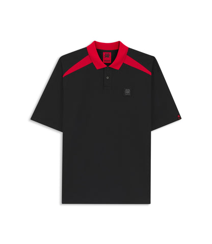 Hugo X Rb Stretch Cotton Polo Shirt With Bull Motif Black