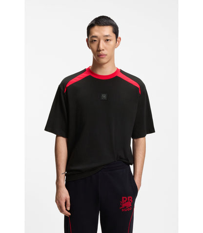 Hugo X Rb Cotton T Shirt With Bull Motif Black