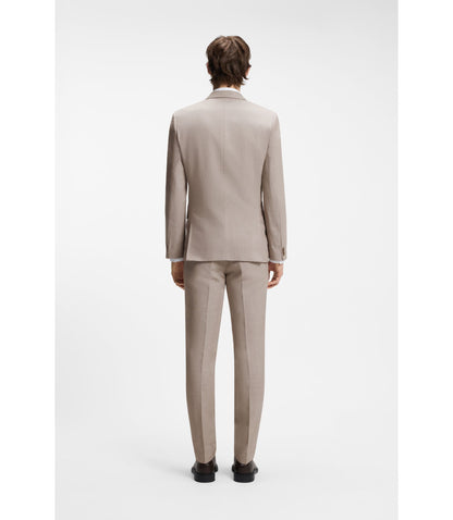 Hugo Three Piece Extra Slim Fit Suit Light Brown