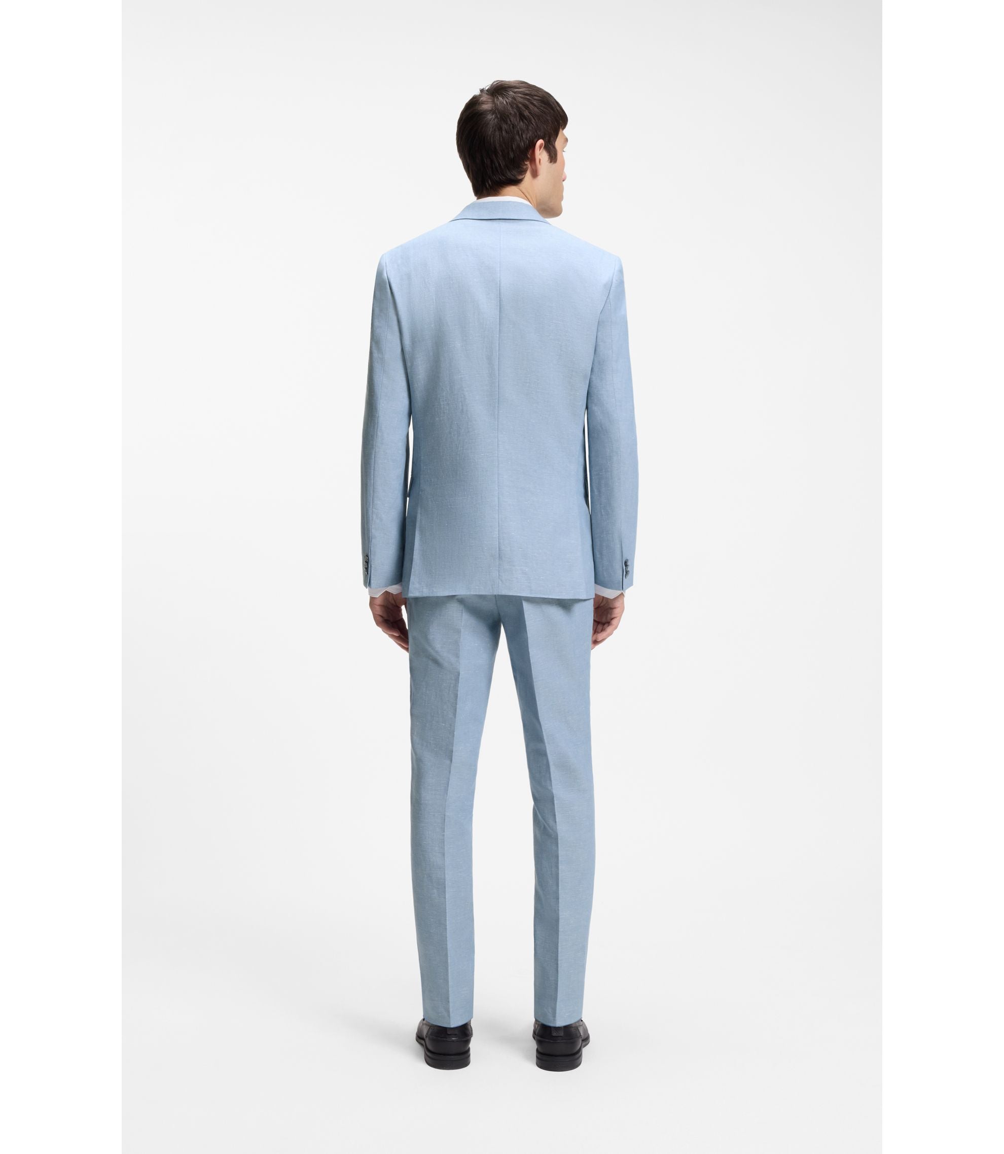Hugo Three Piece Extra Slim Fit Suit Light Blue
