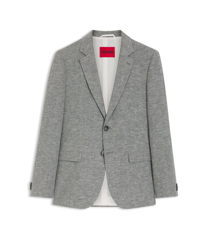 Hugo Extra Slim Fit Jacket In Performance Sharkskin Dark Grey