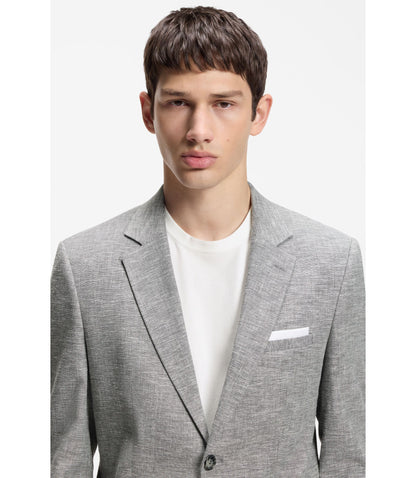 Hugo Extra Slim Fit Jacket In Performance Sharkskin Dark Grey