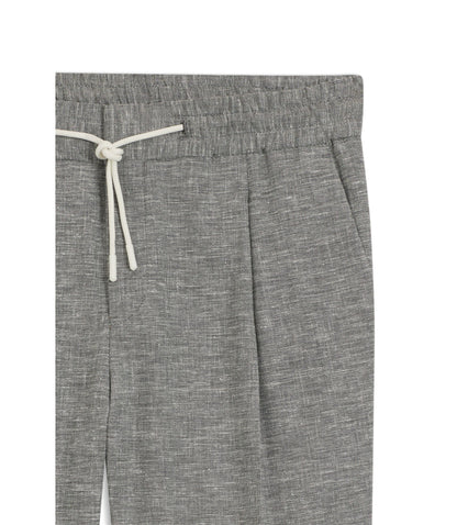 Hugo Slim Fit Trousers In Performance Sharkskin Dark Grey