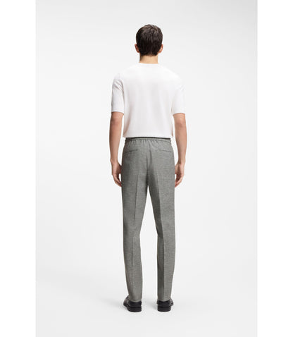 Hugo Slim Fit Trousers In Performance Sharkskin Dark Grey