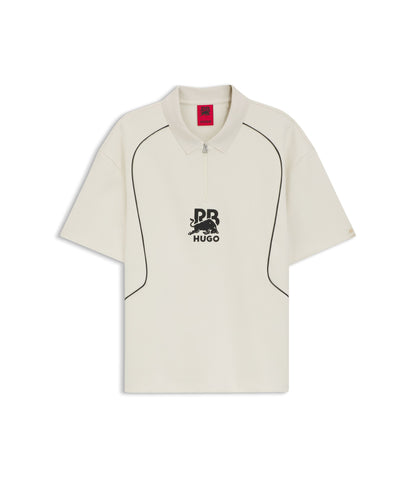 Hugo X Rb Polo Shirt With Bull Motif White