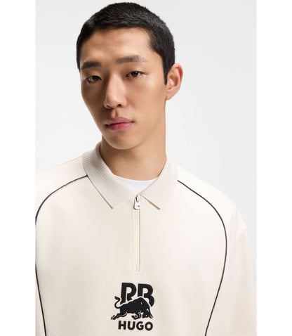 Hugo X Rb Polo Shirt With Bull Motif White