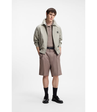 Hugo Slub Interlock Polo Shirt In A Slim Fit Light Brown