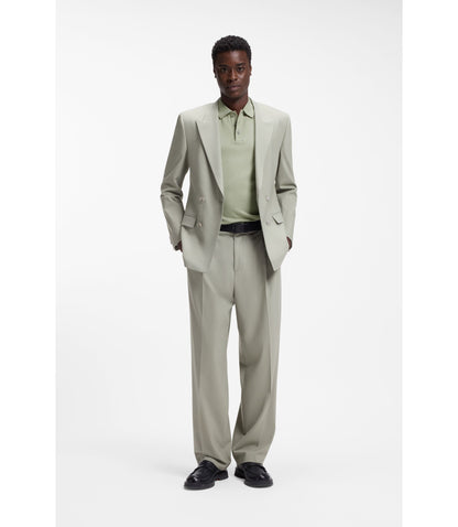 Hugo Slub Interlock Polo Shirt In A Slim Fit Light Green