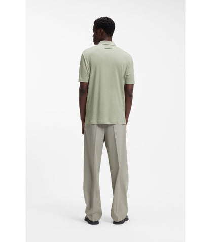 Hugo Slub Interlock Polo Shirt In A Slim Fit Light Green