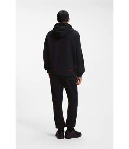 Hugo X Rb Stretch Cotton Hoodie With Bull Motif Black