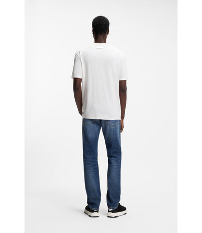 Hugo Slub Interlock T Shirt In A Slim Fit White
