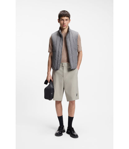 Hugo Slub Interlock T Shirt In A Slim Fit Light Brown