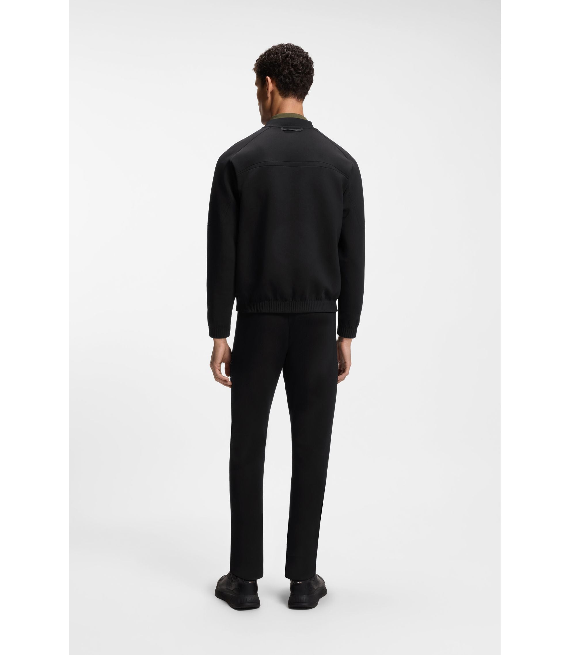 Boss Porsche X Boss Zipper Up Sweatshirt With Embossed Artwork Black