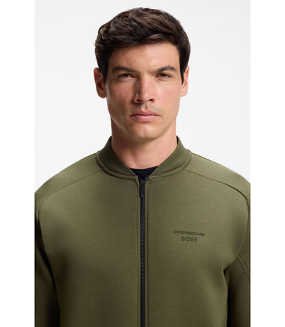 Boss Porsche X Boss Zipper Up Sweatshirt With Embossed Artwork Light Green