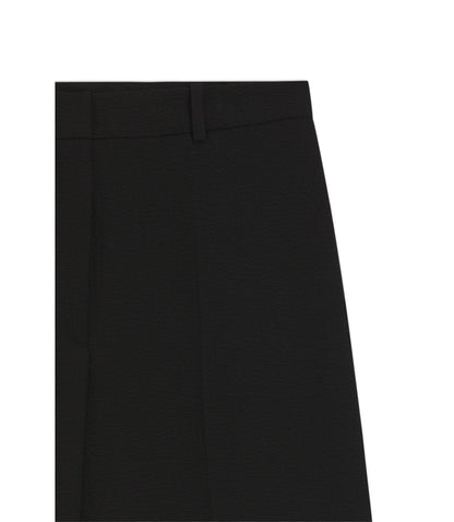 Hugo Regular Fit Trousers In Stretch Seersucker Black Women's