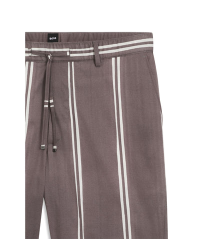 Boss Printed Pattern Shorts In Stretch Cotton Purple