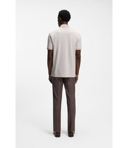Boss Regular Fit Shirt In Bubble Structure Cotton Light Beige