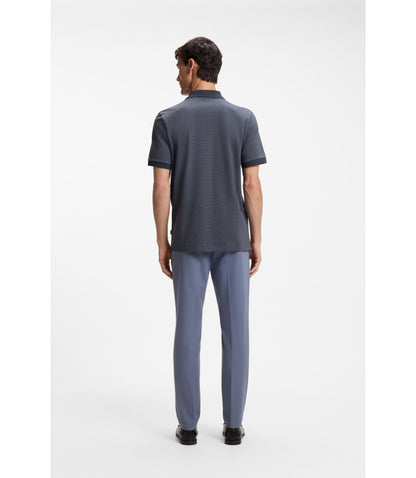 Boss Regular Fit Shirt In Bubble Structure Cotton Dark Blue