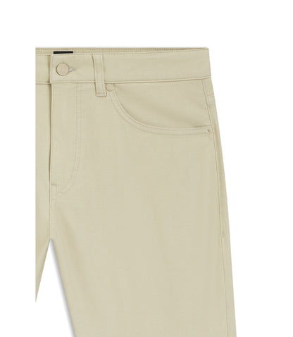 Boss Delaware Slim Fit Trousers In A Cotton Blend Light Beige