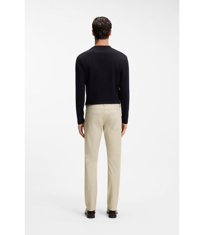 Boss Delaware Slim Fit Trousers In A Cotton Blend Light Beige