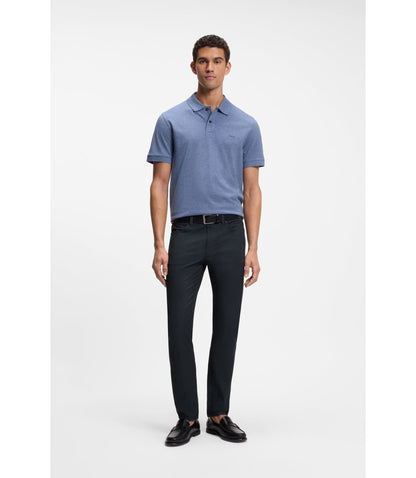 Boss Delaware Slim Fit Trousers In A Cotton Blend Dark Blue