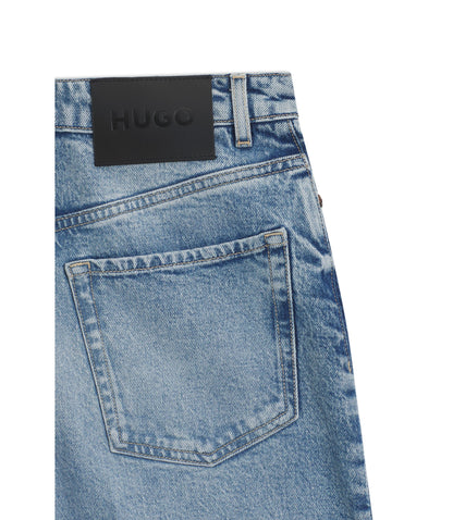 Hugo Wide Leg Jeans In Blue Stretch Denim Blue Women's