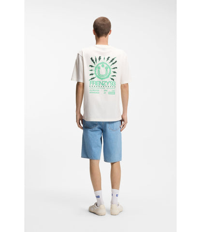 Hugo Printed Artwork T Shirt In Cotton Jersey White