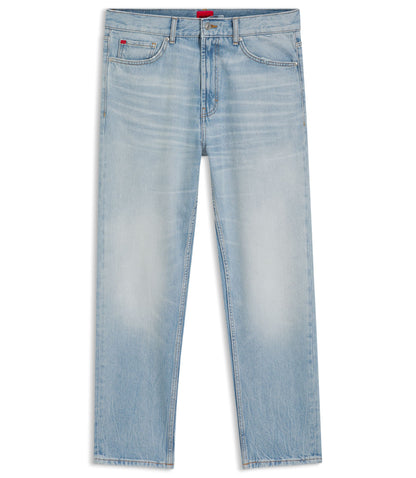 Hugo Relaxed Tapered Fit Jeans In Bright Blue Denim Blue