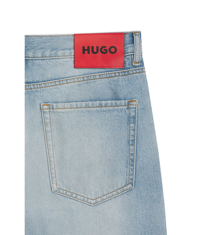 Hugo Relaxed Tapered Fit Jeans In Bright Blue Denim Blue