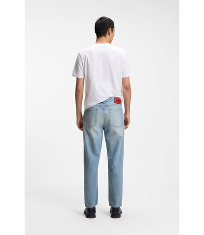 Hugo Relaxed Tapered Fit Jeans In Bright Blue Denim Blue