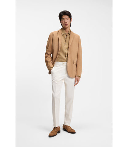 Boss Slim Fit Shirt In Italian Made Linen Beige