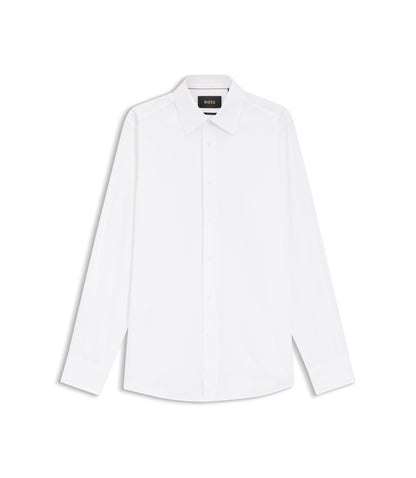 Boss Regular Fit Shirt In Italian Made Cotton And Silk White