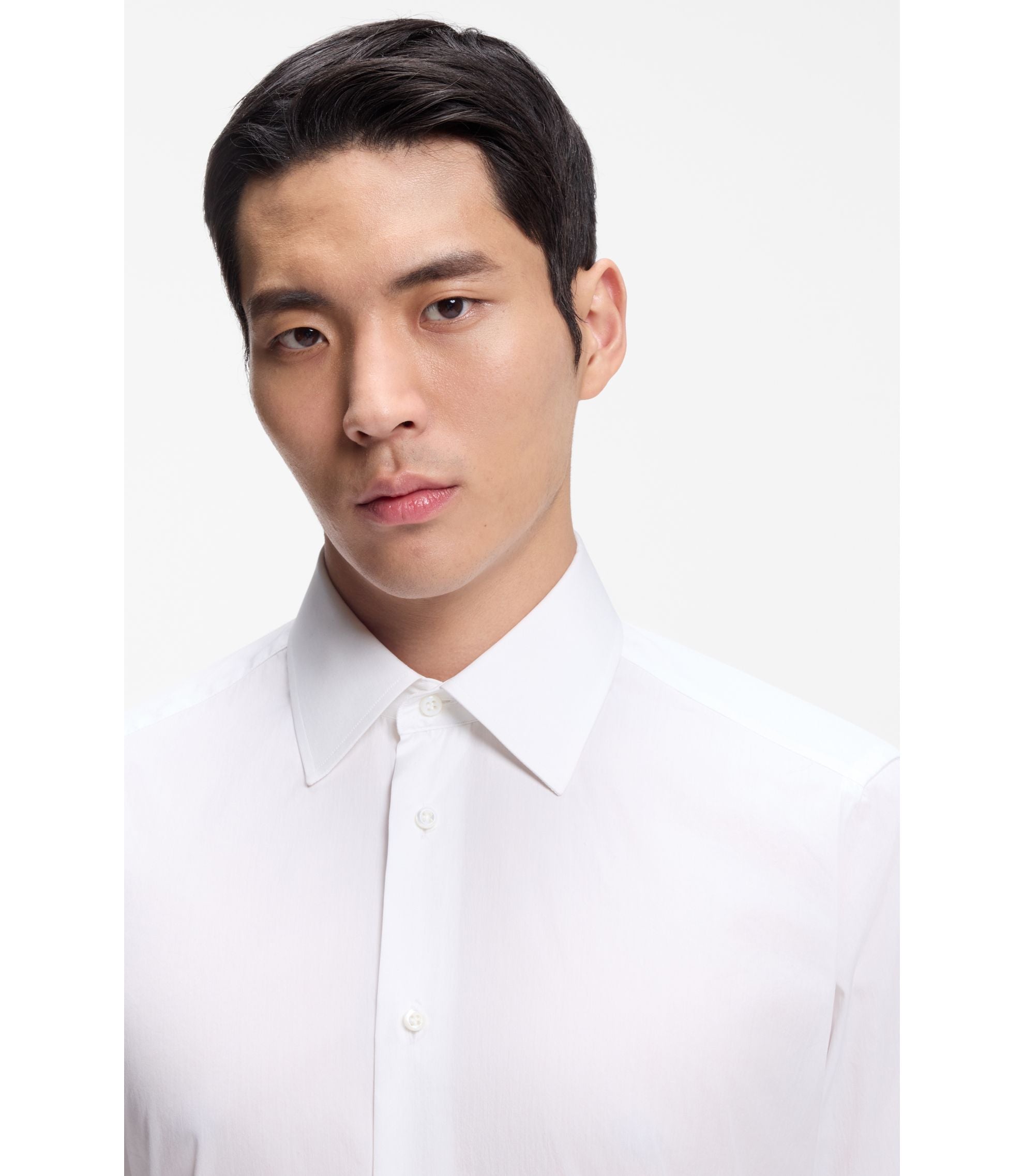 Boss Regular Fit Shirt In Italian Made Cotton And Silk White