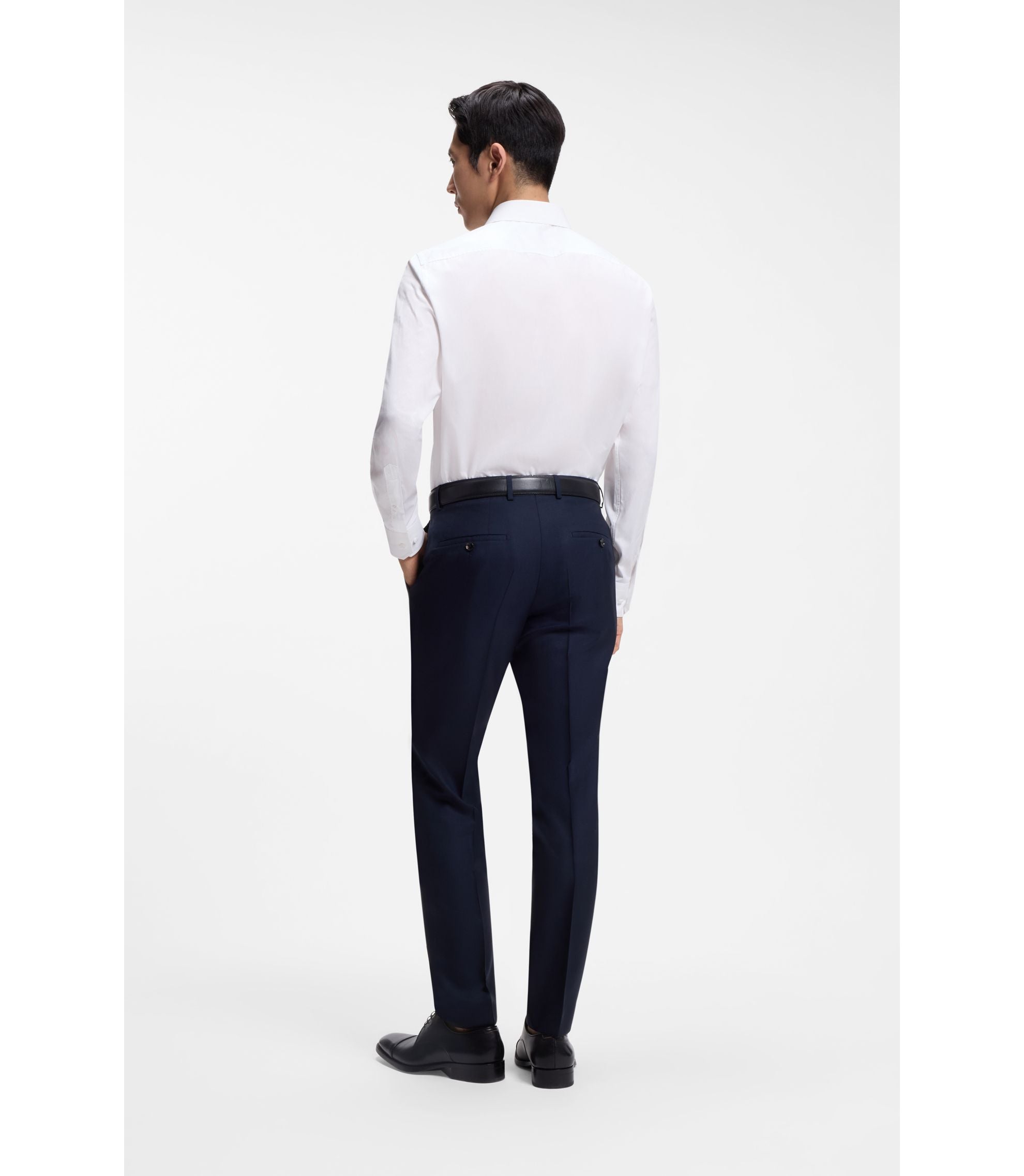 Boss Regular Fit Shirt In Italian Made Cotton And Silk White