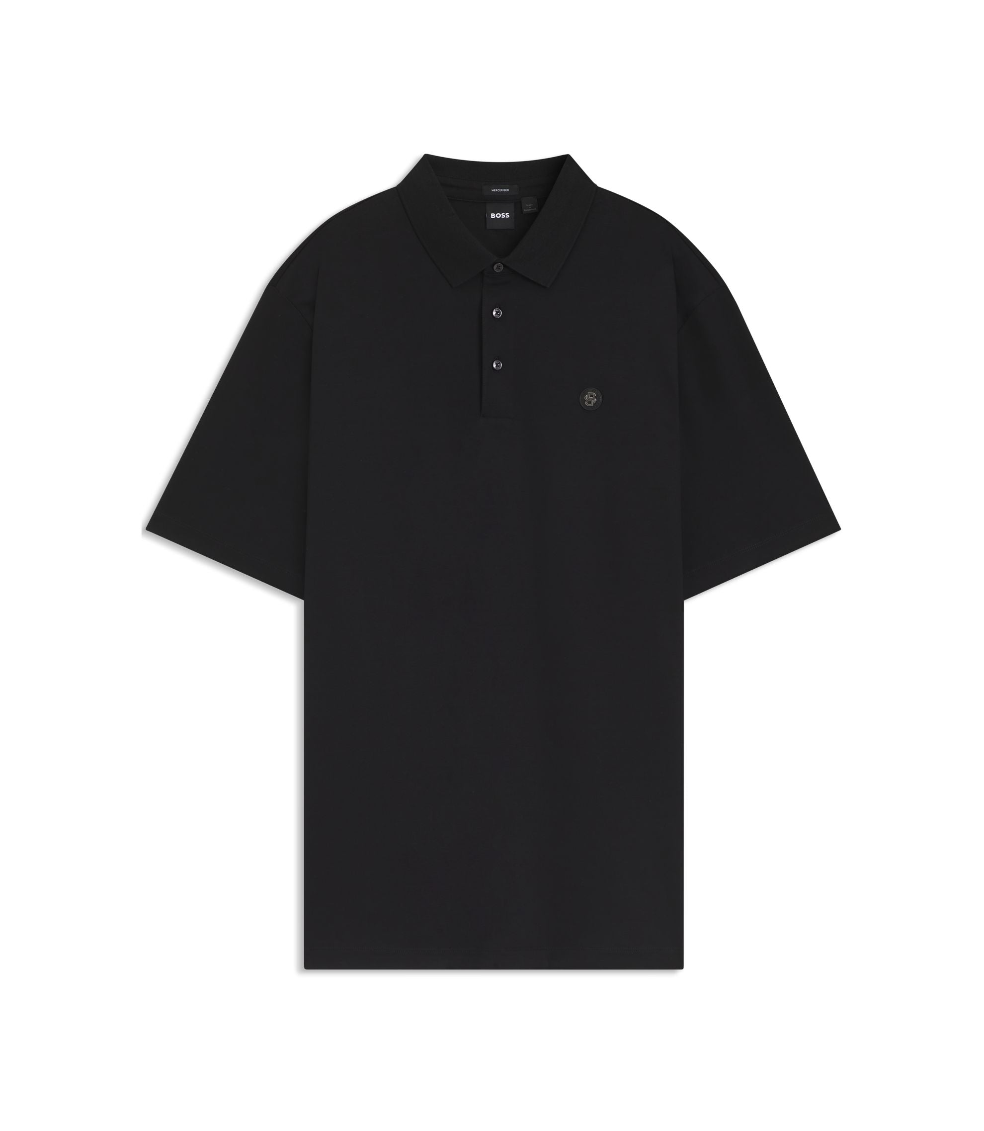 Boss Regular Fit Polo Shirt In Mercerized Interlock Cotton Black